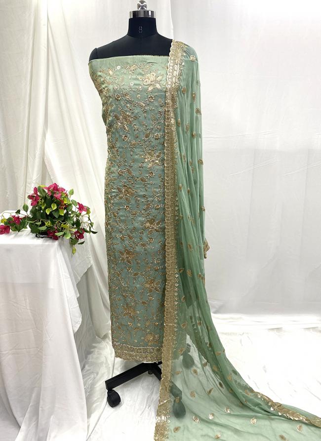 Shimmer Silk Sea Green Festival Wear Hand Work Salwar Suit